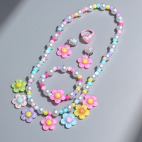 Grosir anak-anak lucu kalung bunga Set Anting bayi aksesoris perhiasan
