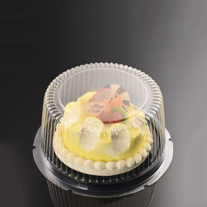 En gros Personnalisé 8/9/10/12 Pouces PET Jetable En Plastique Dôme Clair Pâtisserie Cupcake Conteneurs Boîte D'emballage De Gâteau Avec Couvercle Bac