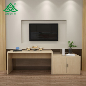 Ensembles de meubles de chambre d'hôtel commerciaux économiques en bois naturel, lit double, design moderne, pour fond TV, anti-eau et anti-insectes, pour appartement - Product Image 4