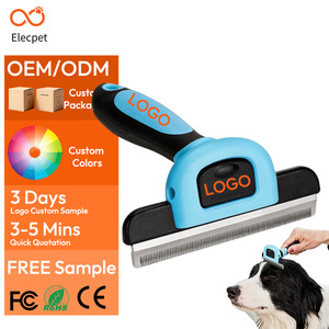 Pettine per toelettatura cani Elecpet all'ingrosso, spazzola rimuovi peli animali, pettine semplice riutilizzabile in acciaio inossidabile per la toelettatura di cani, all'ingrosso - Product Image 1