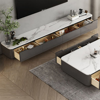 Mueble de TV Moderno y Personalizable con Función de Almacenamiento para Sala de Estar, Resistente a la Humedad, Panel de Aluminio Duradero con Diseño de Panal de Abeja