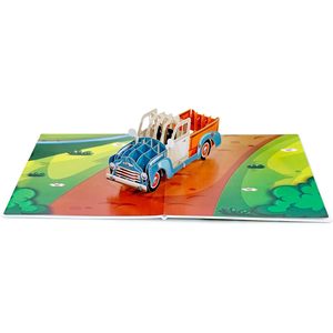 Tarjeta de Cumpleaños Clásica con Diseño de Auto en 3D para Hombres, Papá, Abuelo, Padrino, Impresión Digital en Papel, Laminado Brillante - Product Image 2