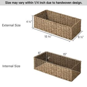 Cesto para Ropa Sucia Estilo Rústico, Bolsa de Mimbre de 5 Kg, Cestas de Pascua Vacías, Forma Vietnamita, Cesta Tejida de Junco Chino - Product Image 2