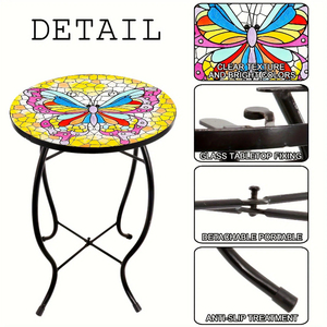 Juego <span class=keywords><strong>de</strong></span> Muebles <span class=keywords><strong>de</strong></span> Patio <span class=keywords><strong>de</strong></span> Hierro Forjado Estilo Francés Antiguo, <span class=keywords><strong>Mesa</strong></span> <span class=keywords><strong>de</strong></span> Centro Redonda con <span class=keywords><strong>Mosaico</strong></span> para Jardín, Balcón o Exteriores - Product Image 6