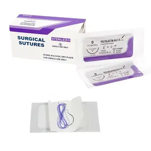 カスタマイズされた75cm外科用縫合糸PGA910 PGLA縫合糸Vicry Polyglactin Silk Nylon Surgical Suture