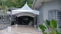 Tente extérieure à câbles croisés 6x12m, mobile, coupe-vent, imperméable, avec pieds en aluminium et toit en PVC, idéale pour mariages, fêtes, expositions et événements