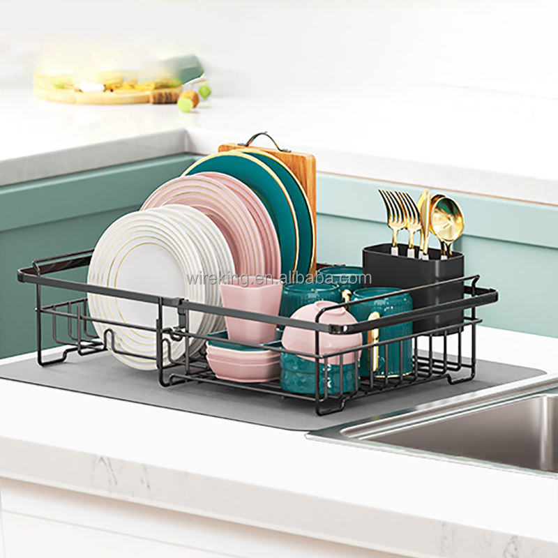 Brightroom Target Bamboo Dish Rack Drip Tray Collapsible Dish Rack