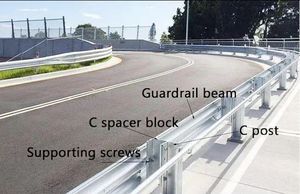 Barandilla de carretera usada bloque espaciador galvanizado hecho en China bloque de seguridad vial de fácil montaje bloque espaciador de tres ondas - Product Image 4