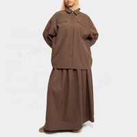 Ensemble 2 pièces tendance automne pour femmes musulmanes, tissu de qualité supérieure, chemise et jupe pour femmes, ensemble islamique modeste, ensemble long pour femmes