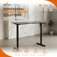 Bureau debout réglable en fer et verre avec tiroirs - 48x24 pouces, montage facile, bureau informatique pour la maison et le bureau