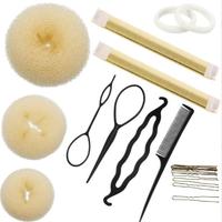 Nouveaux accessoires de salon personnalisables : outils capillaires, filets à cheveux extensibles en nylon, ensemble de chignons et peignes à queue de cheval