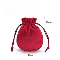 Pochette en velours noir miniature de luxe, acceptant le logo personnalisé, sac cadeau pour bijoux
