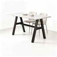 Base de table en métal de forme moderne, pieds de table en acier robustes à double cadre en A, plateau de table en pierre frittée ou en bois, pour salle à manger, cuisine, hôtel