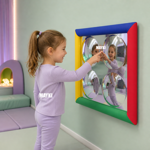 Giocattoli Sensoriali per <span class=keywords><strong>Autismo</strong></span>, Pannelli a Specchio Convessi, Specchio a Bolle con Cornice Morbida, Parete a Specchio Acrilica Colorata a 4 Cupole - Product Image 3