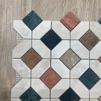 DS Carrelage Mosaïque Moderne en Pierre Naturelle Aiguisée Plancher Mural Cuisine Salle de Bain Dosseret Rouge Vert Beige Marbre Finition Aiguisée pour Hôtels