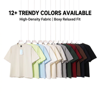 Custom 240gsm zwaargewicht katoenen Sorona solid anti-UV koele boxy cropped T-shirt heren ademend losse dropped shoulder streetwear