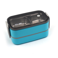 Boîte à lunch Bento en acier inoxydable 304 à double couche, grande capacité, portable pour enfants, étudiants, employés de bureau.