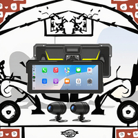 Portátil 10,63 pulgadas impermeable inalámbrico pantalla táctil GPS para coches Fácil instalación Android Auto cámaras duales DVR navegación