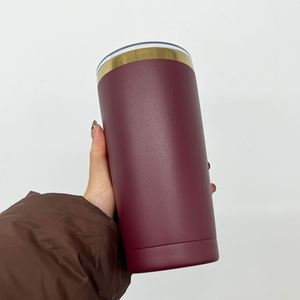 2026 Laser Engraving Custom Double Wall Insulated Coffee Cups Stainless Steel Powder Coated 20oz <b>Mirror</b> Gold Underneath Tumbler - Product Image 4