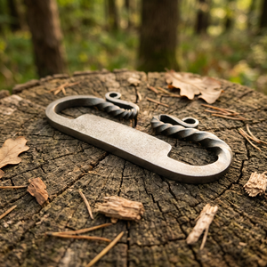 Allume-feu torsadé forgé à la main avec silex – Allume-feu de bushcraft en acier au carbone – Outil de camping et de survie - Product Image 2