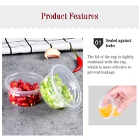 Gobelet à boire rond jetable en plastique PP transparent personnalisable avec couvercles style simple paroi pour servir la sauce soja