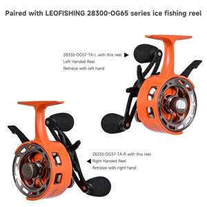 Удилище и катушка для зимней рыбалки SNEDA Hard Action с 2 сменными наконечниками, рукоятка EVA, оранжевый цвет - Product Image 4