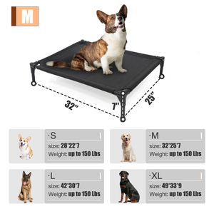 Cama Elevada para Perros con Marco de Acero Transpirable para Verano, de Alta Calidad, Lavable, Antideslizante, para Camping y Viajes al Aire Libre - Product Image 3
