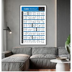 トレーニングチャートアートウォールポスタープリント家の装飾ボディービルジムスポーツフィットネスダンベルポスターケトルベルワークアウトエクササイズ - Product Image 4