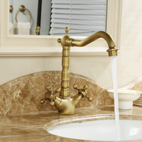 Robinet de lavabo antique en laiton massif, mitigeur mural pour salle de bain, chaud/froid, avec poignée ou pour douche