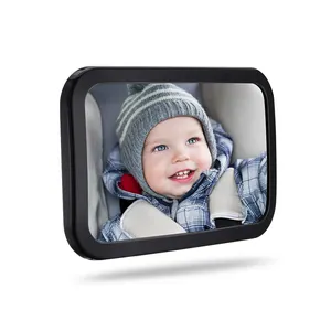 Miroir de voiture électrique pour bébé, ajustable, anti-chocs, transparent pour siège arrière, miroir