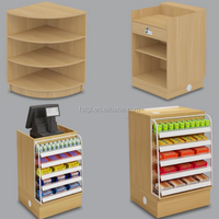 Caisse enregistreuse combinée en bois couramment utilisée d'approvisionnement direct d'usine pour les comptoirs de caisse de supermarchés et de dépanneurs
