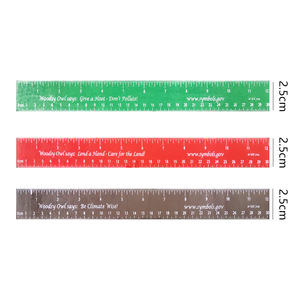 Règle en bois colorée à motifs de dessins animés, outil pédagogique rétro, papeterie en bois pour l'apprentissage de l'anglais, pendentif en bois. - Product Image 4