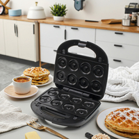 Appareil à sandwich et gaufres électrique en bakélite 850W avec plaque détachable, thermostat réglable, surface antiadhésive pour usage domestique