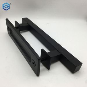 Hollow Steel Square <b>Barn</b> <b>Door</b> Handle Black Rustic Black <b>Door</b> Handle for Garage Gate Shed Kitchen Closet - Product Image 2