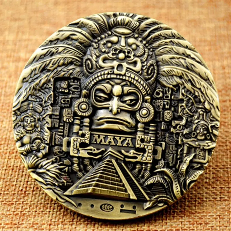 Moneda de Metal Maya de alta calidad, arte profético, cultura, moneda conmemorativa chapada en oro, colección de monedas coleccionables, moneda de desafío personalizada