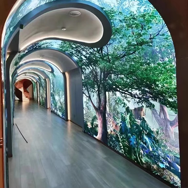 Aviation Cinema Certification 8K Immersive Flexible Curved Micro LED Videos Walls Interactive Time Tunnel LED Display Screen