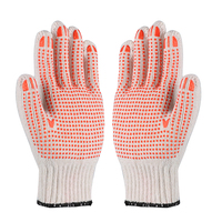 Gants de travail en coton tricoté blanc naturel et blanc blanchi