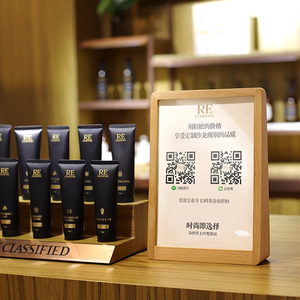 T-בצורת T אקריליק a4 כרטיס שולחן תצוגת שלט מעמד סיטוני עץ מעמד סיטונאי - Product Image 4