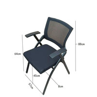 Chaise de formation ergonomique pliable pour salle de classe à prix abordable, avec pied en acier de 46 cm, chaises d'école en plastique avec tablette d'écriture