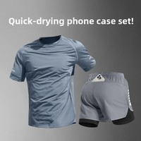 Ensemble de sport pour hommes, marathon, professionnel, été, short à manches courtes, équipement, séchage rapide, léger, 100% nylon