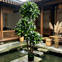 Articles décoratifs en gros : Arbres artificiels à 3 têtes, fausses plantes de laurier bonsaï pour événements, mariages, Noël, Nouvel An, Diwali