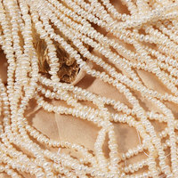 Perles d'eau douce naturelles Keshi sauvages sans noyau, doublement percées, blanches, 3 mm, petites, plates, semi-finies, pour collier DIY