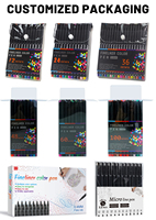DIY Extra Calligraphie Feutre Esquisse Feutre Ligne Fine Couleur Permanent Fineliner Set Pointe Pointe Fine Liner Marker Pen