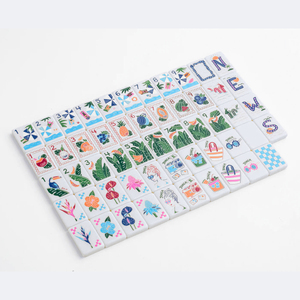 Fichas de Mahjong Americanas de Acrílico de Una Sola Capa, Personalizadas y de Lujo - 160 Fichas Grabadas Estilo Playa - Product Image 1