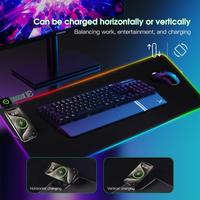 Station de charge sans fil magnétique 3-en-1 nouveau design, tapis de souris RGB, chargeur sans fil rapide 15W, tapis de bureau pour téléphone et montre