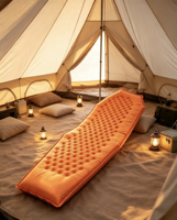Matelas de couchage gonflable portable à cellules d'air Diamond Dot, en polyester imperméable, pour le camping, la randonnée et le trekking