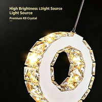 Lustre personnalisé Shanda en acier inoxydable avec cristaux K9, éclairage LED à 3 couleurs, intensité réglable, hauteur ajustable, CRI 95, garantie 2 ans