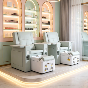 Fauteuil de pédicure électrique de luxe en cuir moderne pour salon de beauté, avec massage <span class=keywords><strong>et</strong></span> bassin de trempage des mains - Product Image 1
