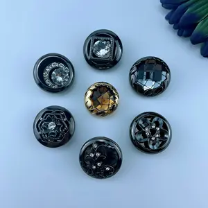 Botões de camisa extravagantes para costura em latão, remendos de PVC para chapas de metal, chapas de liga de zinco para roupas e flores, personalizado em liga de metal