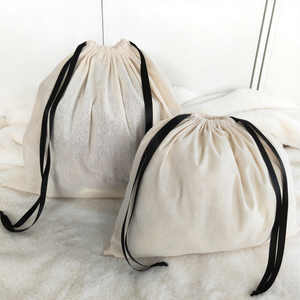 Sinh Thái Thân Thiện Với Tùy Chỉnh Tự Nhiên 100% Màu Be Bông Dây Kéo Túi Với Logo Thương Hiệu In Cho Túi Xách Đồ Trang Sức Quà Tặng Lớn Bụi Pouch - Product Image 1